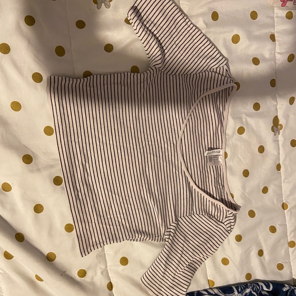 Black and white Stripes crop top
